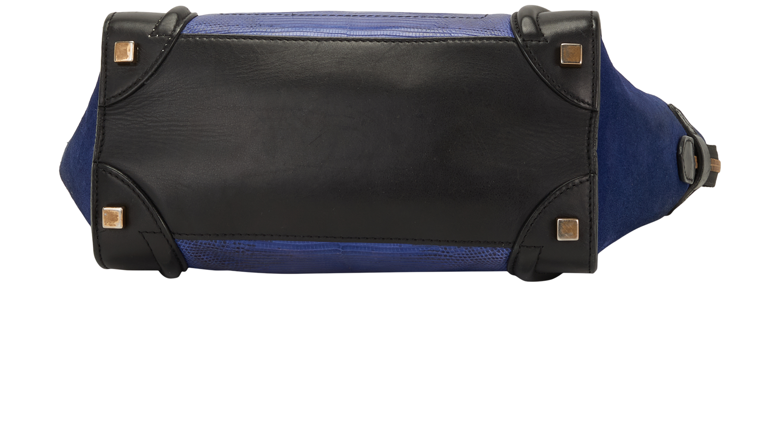 Micro Luggage, &pound;850, Handbags, Black/Blue, Lizard/Suede, Top view
